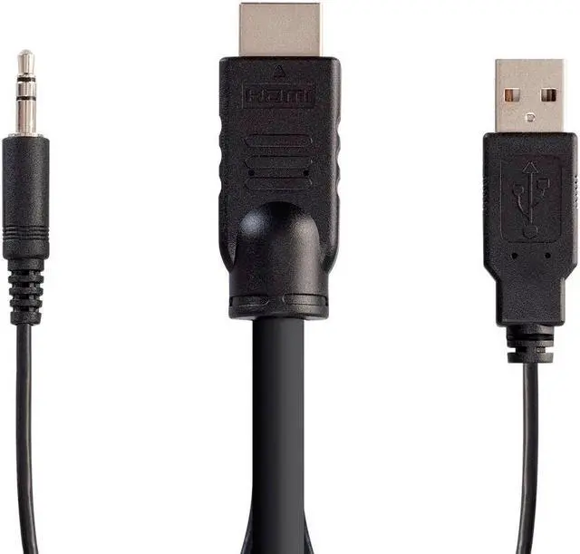 Alt view image 5 of 13 - Monoprice HDMI USB 3.5mm Audio Combo Cable - 10 Feet, 4K@60Hz, HDR, for KVM Switches - Switch Series
