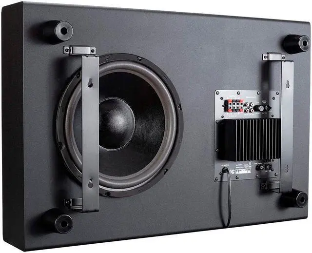 Alt view image 2 of 6 - Monoprice SSW-12 Powered Slim Subwoofer - 12 Inch - Black With Ported Design, 150 Watts, LowProfile Includes On-Wall Mounting Brackets