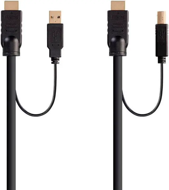 Alt view image 2 of 6 - Monoprice HDMI USB Combo Cable - 10 Feet - Black | 4K@60Hz, High Dynamic Range (HDR) For KVM Switches - Switch Series