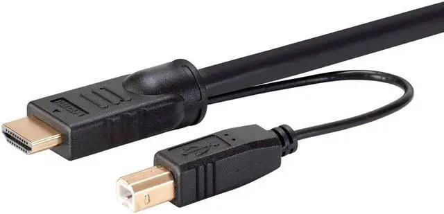 Alt view image 3 of 6 - Monoprice HDMI USB Combo Cable - 6 Feet, HDR, 4K@60Hz, Dual Head HDMI To HDMI Combo Cable, for KVM Switches - Switch Series