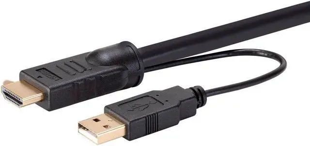 Alt view image 4 of 6 - Monoprice HDMI USB Combo Cable - 6 Feet, HDR, 4K@60Hz, Dual Head HDMI To HDMI Combo Cable, for KVM Switches - Switch Series