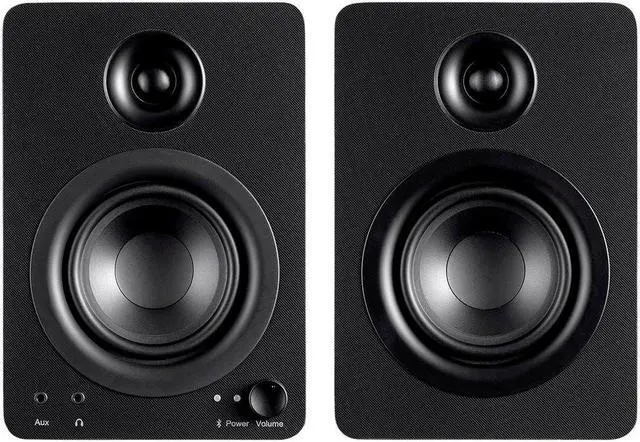 Alt view image 3 of 6 - Monoprice DT-4BT 60-Watt Multimedia Desktop Powered Speakers With Bluetooth For Home, Office, Gaming, Or Entertainment Setup