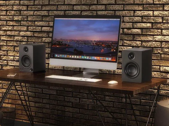 Alt view image 6 of 6 - Monoprice DT-5BT 60-Watt Multimedia Desktop Powered Speakers With Bluetooth For Home, Office, Gaming, Or Entertainment Setup