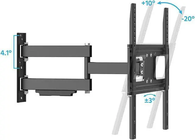 Alt view image 4 of 12 - Monoprice Outdoor Full Motion TV Wall Mount Bracket For TVs 32in to 100in, Max Weight 110 lbs, VESA Patterns Up to 200x200 to 400x400