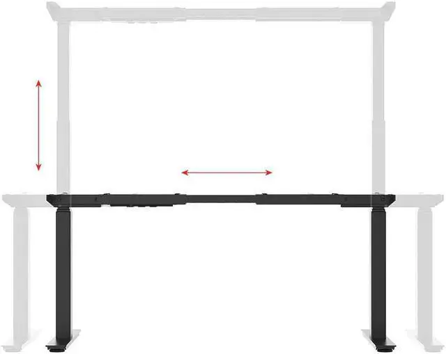 Alt view image 5 of 12 - Monoprice Dual Motor Easy Assembly Folding Sit-Stand Desk Frame, Max 265 lbs Weight Capacity - Workstream Collection