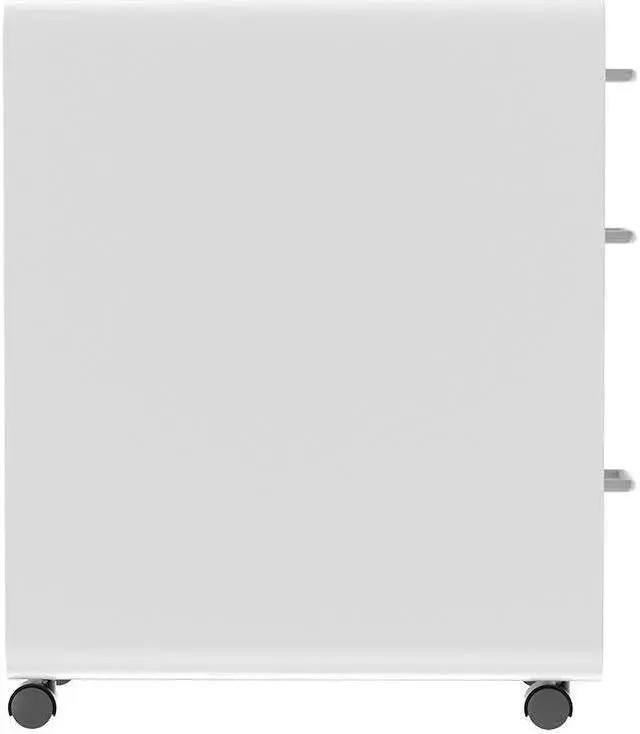 Alt view image 4 of 6 - Monoprice Round Corner 3-Drawer File Cabinet - White With Lockable Drawer - Workstream Collection