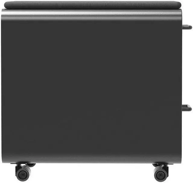Alt view image 4 of 6 - Monoprice Round Corner 2-Drawer File Cabinet - Black, Lockable With Seat Cushion - Workstream Collection