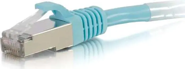 Alt view image 4 of 6 - C2G 00740 Cat6a Cable - Snagless Shielded Ethernet Network Patch Cable, Aqua (1 Foot, 0.30 Meters)