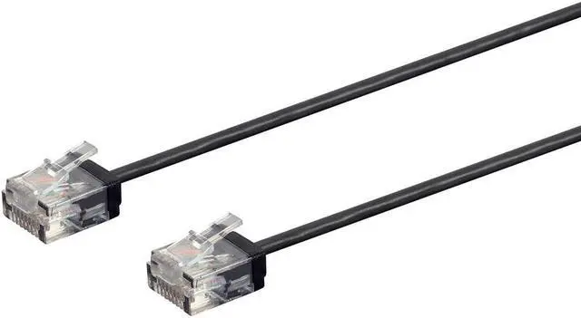 Main image of Monoprice Micro SlimRun Cat6 Ethernet Patch Cable - 50 Feet - Black, Stranded, 550MHz, UTP, Pure Bare Copper Wire, 32AWG