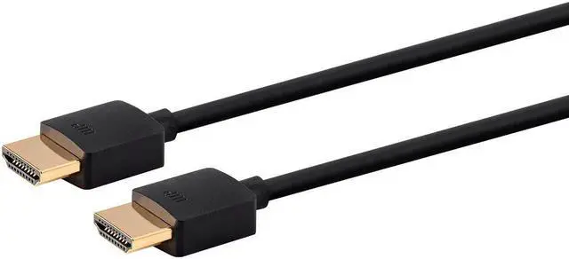 Alt view image 2 of 6 - Monoprice 8K HDMI Cable - 1 Feet - Black | Ultra High Speed, 8K@60Hz & 4k@120Hz, Dynamic HDR, 48Gbps, eARC, Compatible with PS 5 / PS 5 Digital Edition / Xbox Series X & S and More - Ultra Slim Series