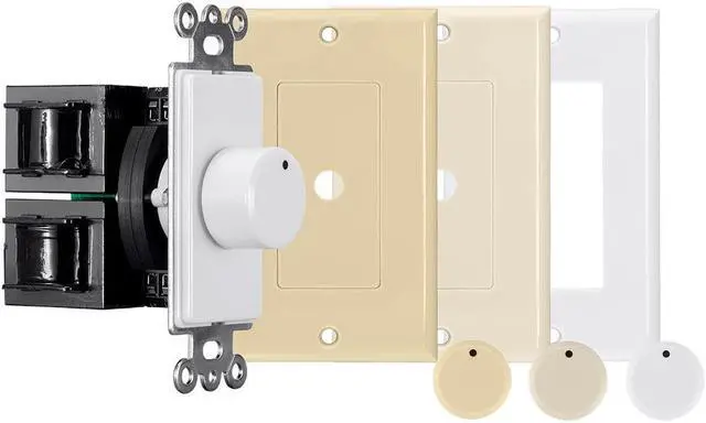Main image of Monoprice 100W Rotary Impedance Matching Speaker Volume Control with Color Kit, Connect Multiple Speaker Pairs to a Single Power Amplifier or Receiver
