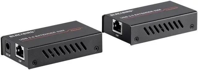 Alt view image 2 of 12 - Monoprice Blackbird USB 2.0 2-Port Extender Over Cat5e/6 - 50m /164ft, Up to 480Mbps, True Plug And Play, Connect 2 Devices to 1 Single USB Port