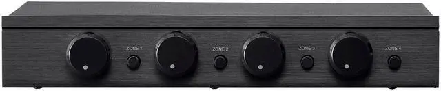 Alt view image 3 of 8 - Monoprice SSVC-4.1 Single Input 4-Channel Speaker Selector With Volume Control, Impedance Protection, Individual Zone On/Off Buttons