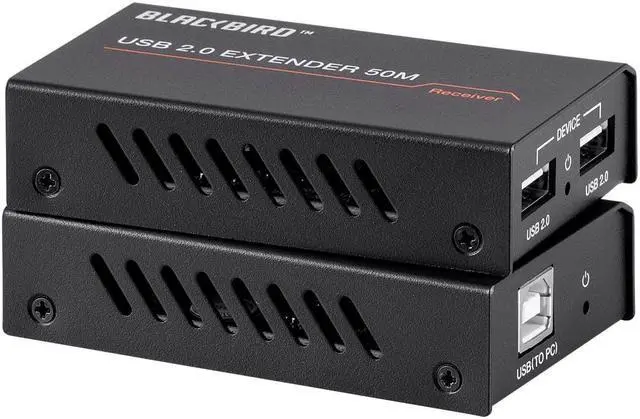 Alt view image 3 of 12 - Monoprice Blackbird USB 2.0 2-Port Extender Over Cat5e/6 - 50m /164ft, Up to 480Mbps, True Plug And Play, Connect 2 Devices to 1 Single USB Port