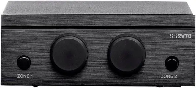 Alt view image 3 of 6 - Monoprice SS2V70 70V 2-Zone Speaker Selector, 100-Watt, Individual On/Off Switch and Volume Control, Single 2-Conductor Input