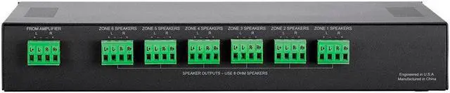 Alt view image 4 of 10 - Monoprice SS-6 Premium 6 Channel Speaker Selector, With Impedance Protection, Supports 12-16 AWG Speaker Wire, Individual Zone On/Off Buttons