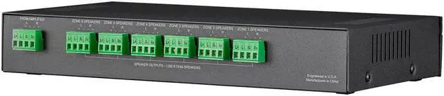 Alt view image 5 of 10 - Monoprice SS-6 Premium 6 Channel Speaker Selector, With Impedance Protection, Supports 12-16 AWG Speaker Wire, Individual Zone On/Off Buttons