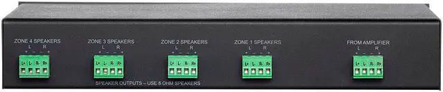 Alt view image 4 of 8 - Monoprice SSVC-4.1 Single Input 4-Channel Speaker Selector With Volume Control, Impedance Protection, Individual Zone On/Off Buttons