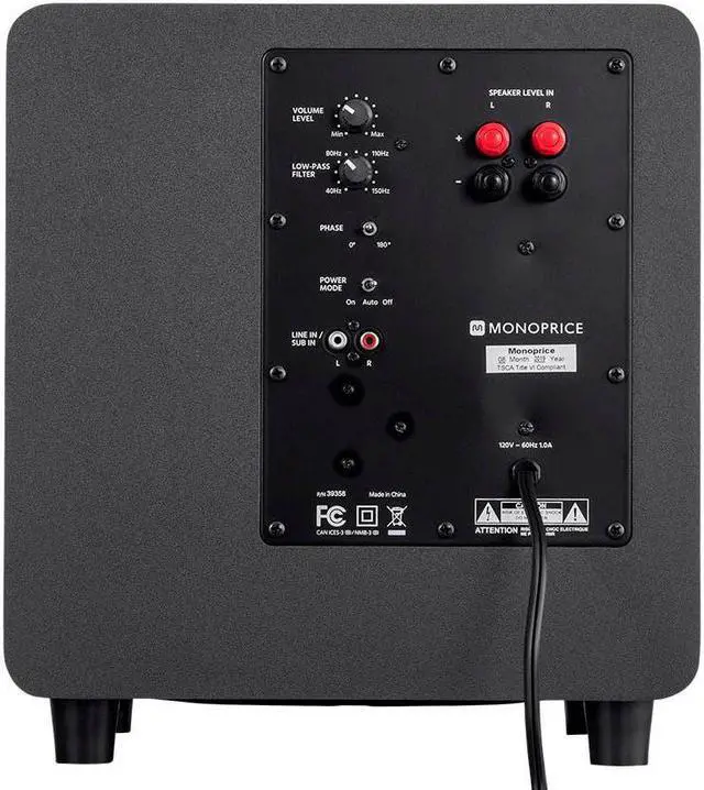 Alt view image 5 of 7 - Monoprice HT-35 Premium 5.1-Channel Home Theater System - Espresso, With Powered Subwoofer, Low Profile Speaker Grilles, Secure Mounting Option