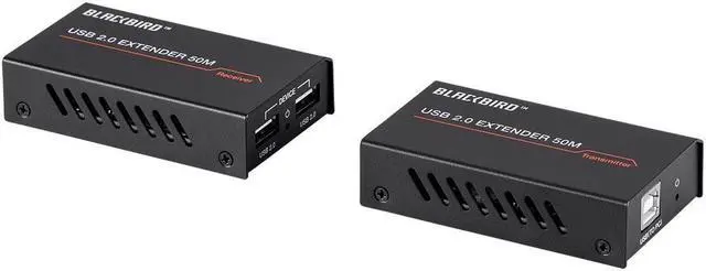 Main image of Monoprice Blackbird USB 2.0 2-Port Extender Over Cat5e/6 - 50m /164ft, Up to 480Mbps, True Plug And Play, Connect 2 Devices to 1 Single USB Port