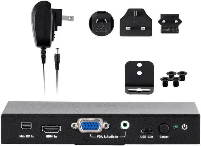 Alt view image 5 of 20 - Monoprice Blackbird 4K@60Hz Multi Video Input HDMI Converter, Mini DisplayPort, HDMI, VGA With 3.5mm Analog Audio, and USB Type-C Audio/Video Inputs