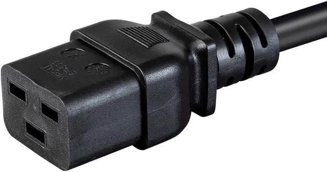 Alt view image 3 of 6 - Monoprice Power Cord - 3 Feet - Black, NEMA 5-15P to IEC 60320 C19, 14AWG, 15A, 3-Prong, For Powering Computers, Servers, And Other Network Devices