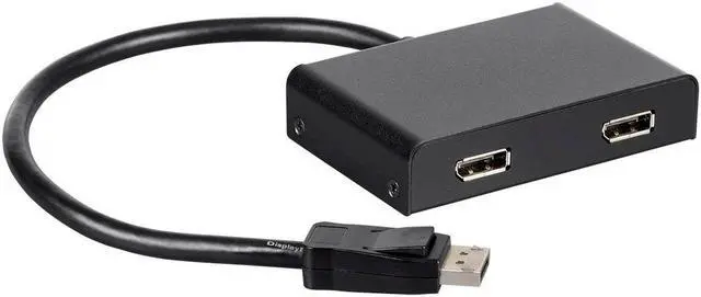 Alt view image 2 of 18 - Monoprice 2-Port DisplayPort 1.2 to DisplayPort Multi-Stream Transport (MST) Hub, DP to DP, Ideal For Digital Signage, Large Video Displays In Schools