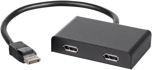 Main image of Monoprice 2-Port DisplayPort 1.2 to DisplayPort Multi-Stream Transport (MST) Hub, DP to DP, Ideal For Digital Signage, Large Video Displays In Schools