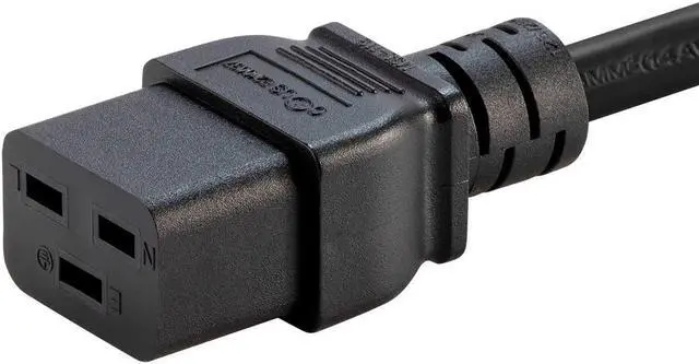 Alt view image 2 of 6 - Monoprice Heavy Duty Extension Cord - 6 Feet - Black | NEMA 6-20P to IEC 60320 C19, For Computers, Servers, and Monitors to a PDU or UPS in a Data Center