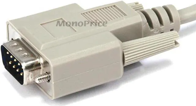 Alt view image 2 of 6 - Monoprice 15ft Molded DB9 Male/Female Serial Cable
