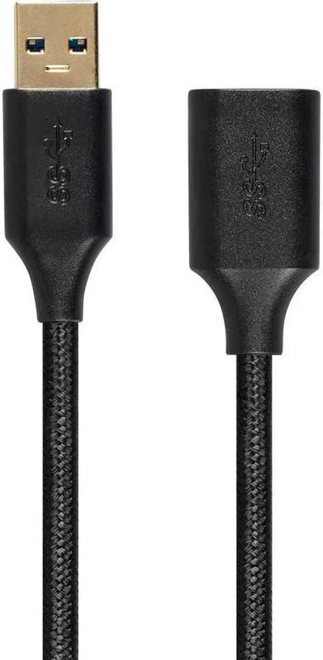 Main image of Monoprice USB & Lightning Cable - 6 Feet - Black | USB 3.0 A Male to A Female Premium Extension Cable