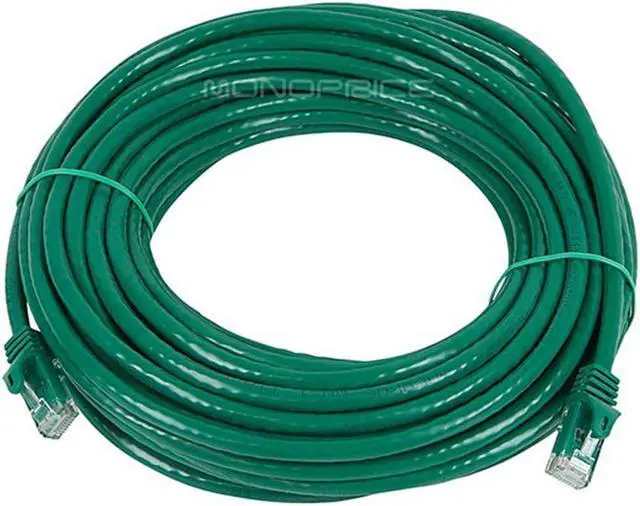 Alt view image 2 of 4 - Monoprice Cat6 Ethernet Patch Cable - 50 Feet - Green | Network Internet Cord - RJ45, Stranded, 550Mhz, UTP, Pure Bare Copper Wire, 24AWG - Flexboot Series