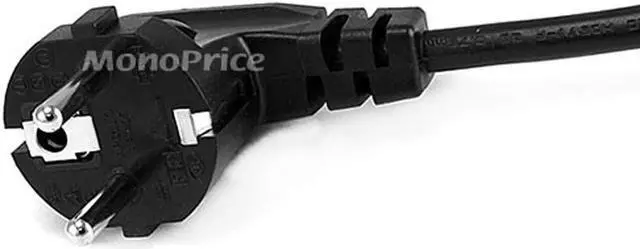 Alt view image 2 of 12 - Monoprice Power Cord - 6 Feet - Black | CEE 7/7 SCHUKO (Europe) to IEC 60320 C13, 18AWG, 5A/1250W, 250V, 3-Prong