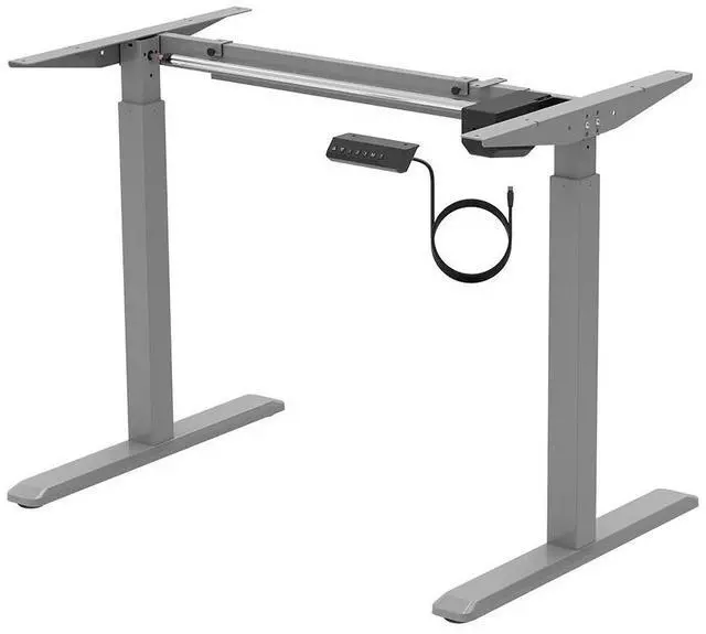 Main image of Monoprice Height Adjustable Sit Stand Riser Table Desk Frame - Grey With Electric Single Motor, Compatible With Desktops From 39 Inches Up To 63 Inches Wide - Workstream Collection
