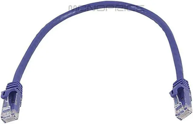 Alt view image 2 of 4 - Monoprice Cat6 Ethernet Patch Cable - 1 Feet - Purple | Network Internet Cord - RJ45, Stranded, 550Mhz, UTP, Pure Bare Copper Wire, 24AWG - Flexboot Series