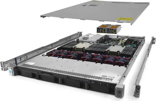 Main image of HP ProLiant DL360 G9 Server 3.00Ghz 8-Core 96GB 4x NEW 500GB SSD Rails