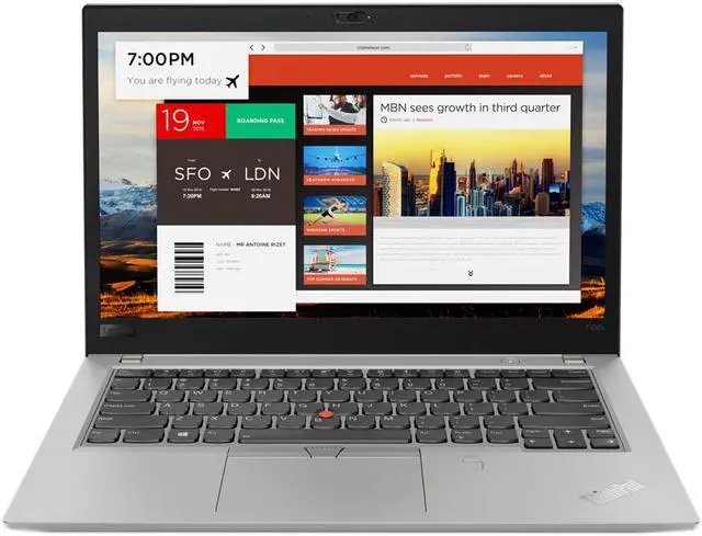 Alt view image 2 of 7 - Lenovo ThinkPad T480s Windows 10 Pro Laptop - Intel Core i7-8650U, 16GB RAM, 1TB NVMe SSD, 14" IPS FHD Touch 1920x1080 Display, 4G LTE WWAN
