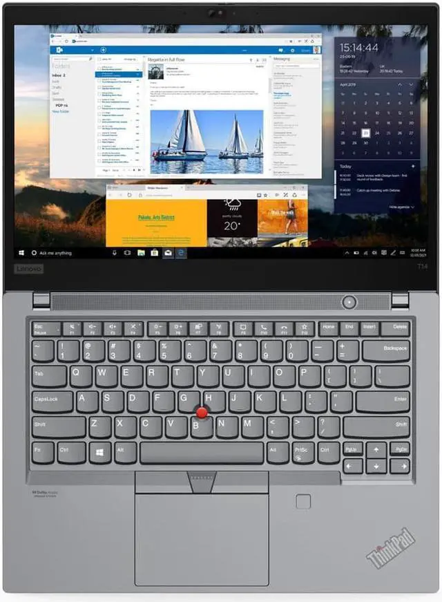 Alt view image 5 of 6 - Lenovo Thinkpad T14 Gen 2, Intel Core i7-1185G7, 32GB RAM, 1TB PCIe SSD, Intel UHD Graphics, 14.0" FHD Display, WiFi-6, Ethernet Port, Windows 10 Pro, Storm Grey