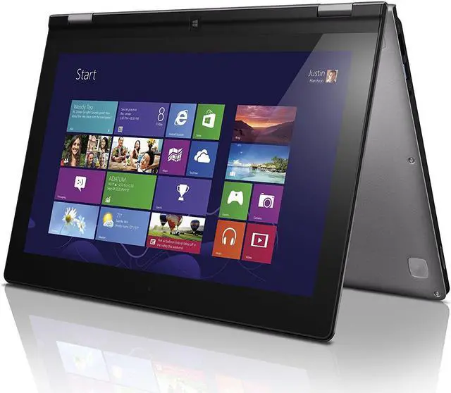 Alt view image 3 of 7 - Lenovo Yoga 13 Ultrabook - Windows 8.1 Pro - Intel Core i7-3517U, 8GB RAM, 128GB SSD, 13.3" Multi-Touch HD+ IPS Display (1600x900), Silver Grey