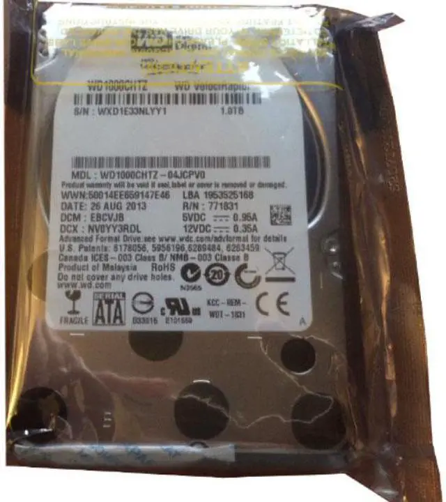 Alt view image 3 of 3 - WD WD1000CHTZ VelociRaptor WD1000CHTZ 1 TB Hard Drive - 2.5" Internal - SATA (SATA/600)