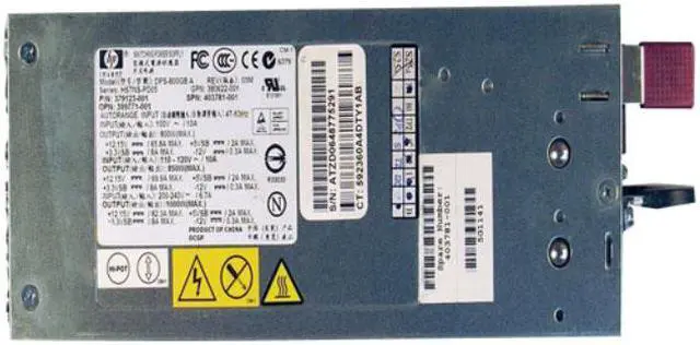 Main image of 403781-001  HEWLETT-PACKARD  1000WATT HOT-PLUG POWER SUPPLY FOR PROLIANT ML350/ ML370/ DL380 G5