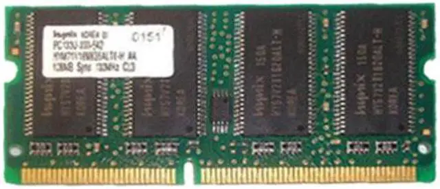 Main image of HYM71V16M635ALT6-H HYNIX 128MB SDRAM 133MHZ PC133 CL3 144-PIN NON-ECC UNBUFFERED CL3 SODIMM MEMORY MODULE
