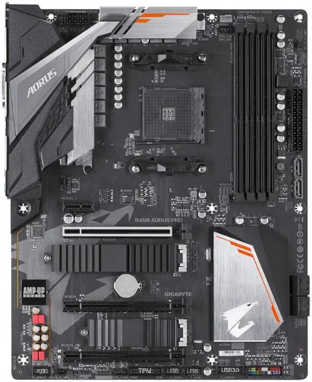 Alt view image 5 of 12 - Gigabyte AMD B450 AORUS PRO Socket AM4 DDR4 ATX Motherboard (B450 Aorus Pro)