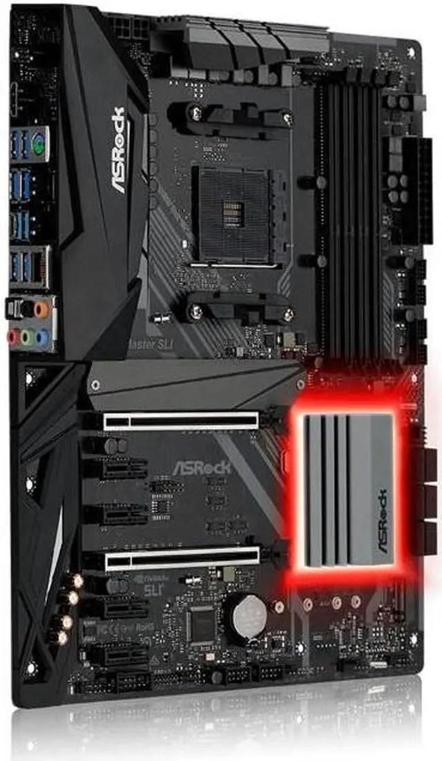 Alt view image 4 of 17 - ASRock AMD X470 Master SLI Socket AM4 DDR4 ATX Motherboard (X470 MASTER SLI)