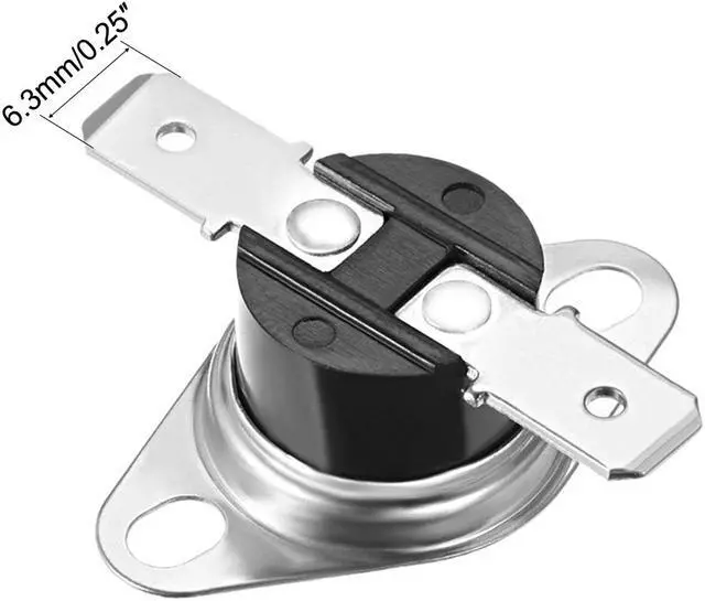 Alt view image 3 of 4 - KSD301 Thermostat, Temperature Control Switch 60°C 10A Normally Closed N.C 6.3mm Pin 2pcs