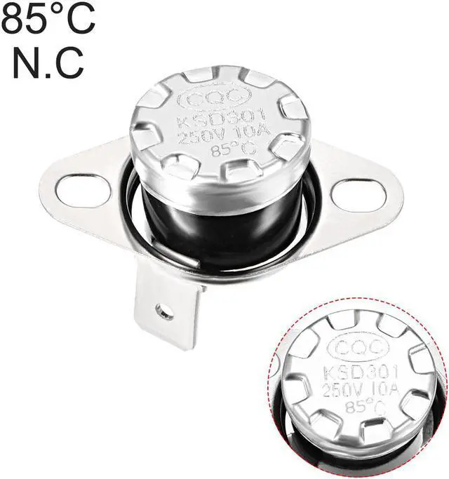 Alt view image 4 of 4 - KSD301 Thermostat, Temperature Control Switch 85°C 10A Normally Closed N.C 5pcs
