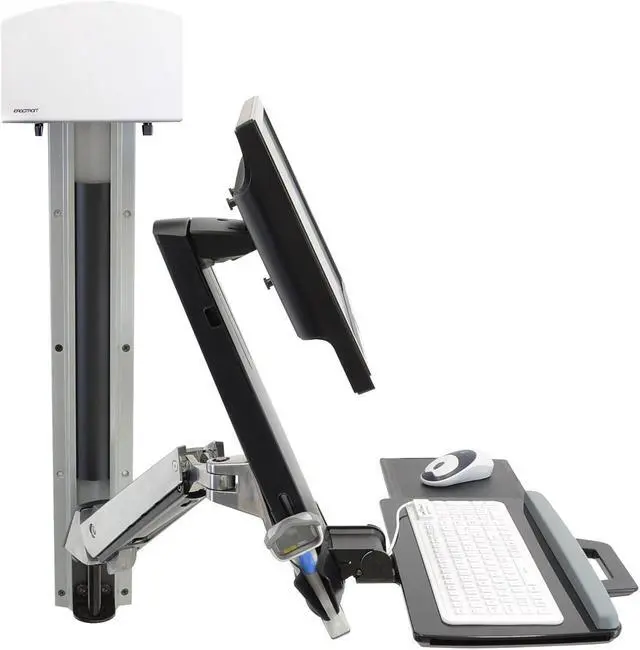 Main image of Ergotron StyleView Sit-Stand Combo System With Medium Silver CPU Holder - Mounting kit (articulating arm, wall track mou