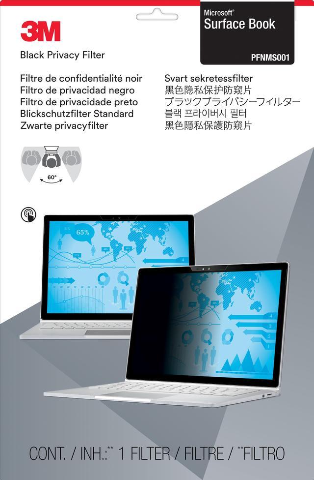 Alt view image 10 of 14 - 3M PFNMS001 Privacy Filter For Microsoft Surface Book - Notebook Privacy Filter - 13.5 Inch - Black - For Microsoft Surface Book