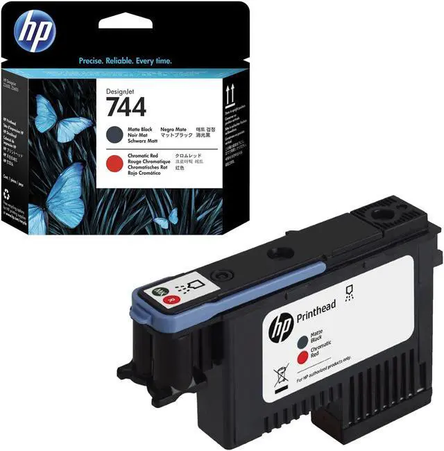 Alt view image 4 of 11 - HP 744 Matte Black/Chromatic Red DesignJet Printhead, F9J88A
