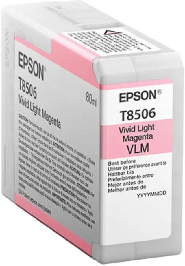 Alt view image 5 of 10 - Epson T850 Vivid Light Magenta Inkjet UltraChrome HD Ink Cartridge #T850600